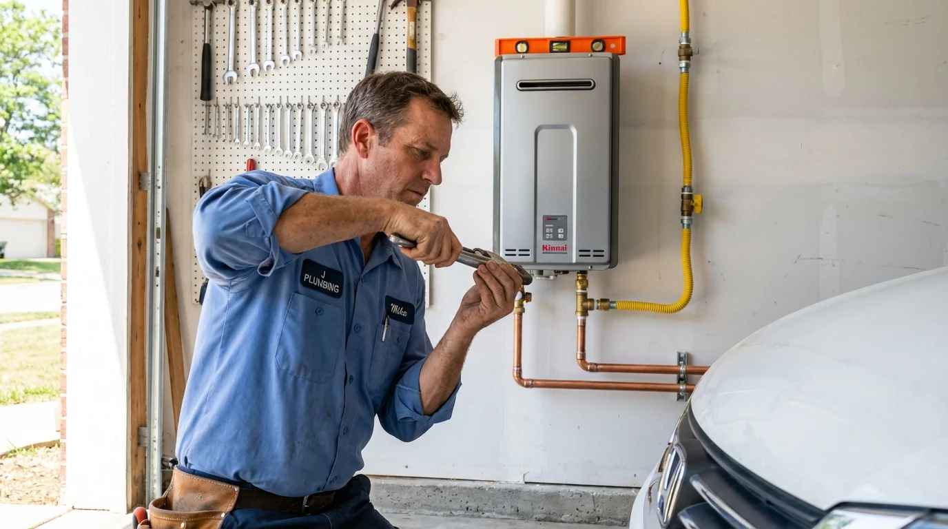 Tankless water heater installation by a Johns Plumbing LLC plumber in Smyrna